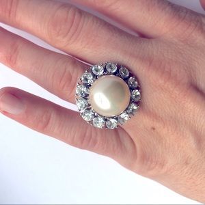 Pearl and Diamond Cocktail Ring